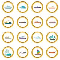 schip en boot vector set, cartoon stijl