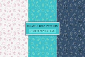 islamitische patroon dunne lijn pictogrammen op witte achtergrond ramadan design vector