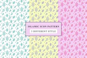 islamitische patroon dunne lijn pictogrammen op witte achtergrond ramadan design vector