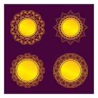Gouden mandala frame ontwerpen vector