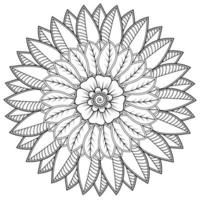 cirkelvormig patroon in de vorm van mandala voor henna, mehndi, tatoeage, decoratie. decoratief ornament in etnische oosterse stijl. kleurboek pagina. vector