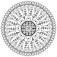 cirkelvormig patroon in de vorm van mandala voor henna, mehndi, tatoeage, decoratie. decoratief ornament in etnische oosterse stijl. kleurboek pagina. vector