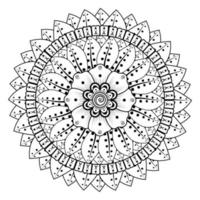 cirkelvormig patroon in de vorm van mandala voor henna, mehndi, tatoeage, decoratie. decoratief ornament in etnische oosterse stijl. kleurboek pagina. vector