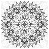 cirkelvormig patroon in de vorm van mandala voor henna, mehndi, tatoeage, decoratie. decoratief ornament in etnische oosterse stijl. kleurboek pagina. vector