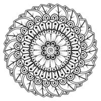 cirkelvormig patroon in de vorm van mandala voor henna, mehndi, tatoeage, decoratie. kleurboek pagina. vector