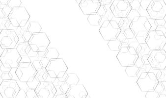 Hexagon lijnsamenvatting en ruimtekunstachtergrond vector