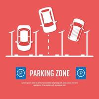 drie auto's parkeerzone vector