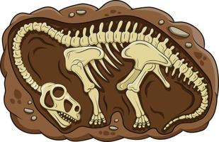 illustratie van cartoon brontosaurus dinosaurusfossiel vector