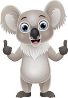 cartoon grappige koala duim opgevend vector