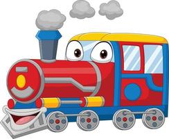 cartoon grappige trein geïsoleerd op een witte achtergrond vector