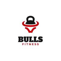 stier hoofd fitness logo ontwerp vector