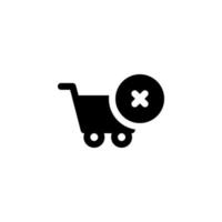 verwijder winkelwagen pictogram ontwerp vector symbool winkelwagen, trolley, kopen, winkelen voor e-commerce