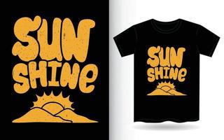 zonneschijn handgetekende typografie voor t-shirt vector