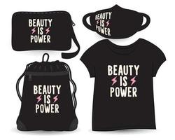 beauty is power belettering ontwerp voor t-shirt en merchandising vector