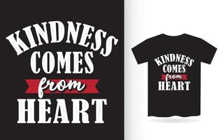 vriendelijkheid komt van een hartbelettering voor een t-shirt vector