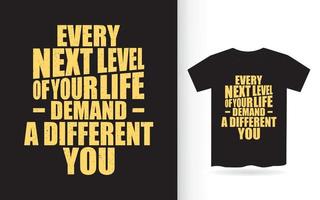 motiverende citaat over het leven belettering ontwerp voor t-shirt vector