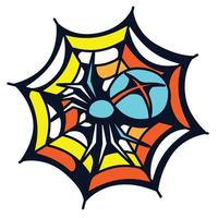 spin met spinneweb old school stijl tattoo vector