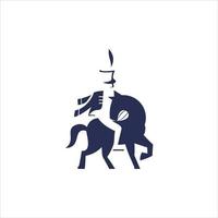 krijger mascotte logo huzaar cavalerie vector