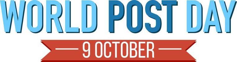 wereld post dag woord banner vector