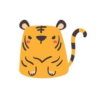 cartoon tijger voor 2022 jaar van de tijger chinese nieuwjaarskaart decoratie. vector