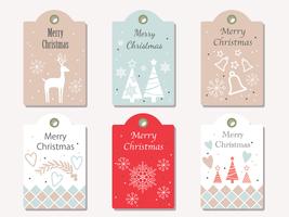 Set van geassorteerde kerst tags. vector