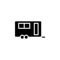 caravan, camper, reizen solide pictogram, vector, illustratie, logo sjabloon. geschikt voor vele doeleinden. vector