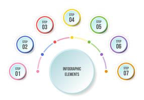 Halfcirkelgrafiek, tijdlijn infographic sjablonen vector