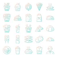 Fastfood pictogrammen pack vector