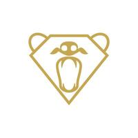 logo grizzly diamant minimalistisch pictogram vector symbool plat ontwerp