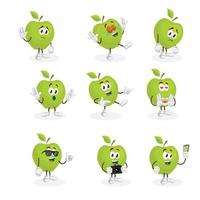 Apple karakter cartoon mascotte alle set bundel vector