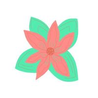 vectorillustratie van poinsettia bloem voor kerstversiering, doodle vector