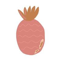 eenvoudige boho fruit ananas. geïsoleerd op een witte achtergrond. vlakke stijl vectorillustratie. vector