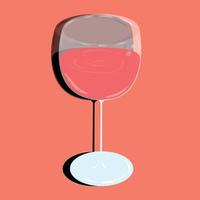 glazen beker rode wijn vector
