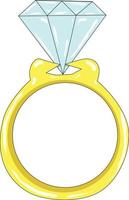 gouden ring met diamant vector