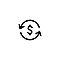 dollar uitwisseling, transactie pictogram vector