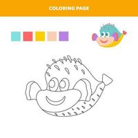 kleurplaat voor kinderen met schattige vissen. vector