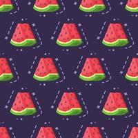 vectorillustratie van watermeloen afdrukken. vers fruit seizoensgebonden achtergrond vlakke stijl. vector