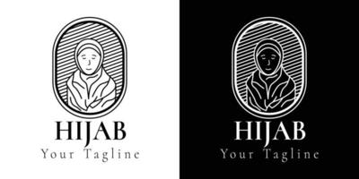 eenvoudig logo van een vrouw in hijab. eenvoudige vrouw die een hoofdbedekking draagt vector