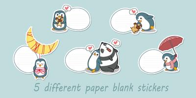 5 verschillende papieren blanco stickers. vector