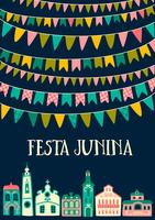 Latijns-Amerikaanse vakantie, het junifeest van Brazilië. Festa Junina. vector