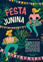 Latijns-Amerikaanse vakantie, het junifeest van Brazilië. Festa Junina. vector