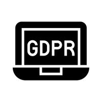 GDPR General Data Protection Regulation icon, solide stijl vector