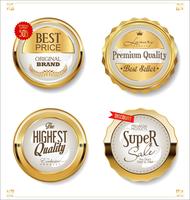 Luxe premium gouden insignes en labels vector