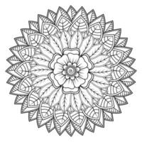 cirkelvormig patroon in de vorm van mandala voor henna, mehndi, tatoeage, decoratie. decoratief ornament in etnische oosterse stijl. kleurboek pagina. vector