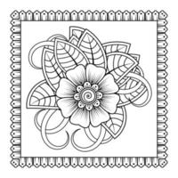 mehndi bloem voor henna, mehndi, tatoeage, decoratie. decoratief ornament in etnische oosterse stijl, doodle ornament, schets hand tekenen. kleurboek pagina. vector