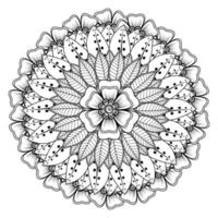 cirkelvormig patroon in de vorm van mandala voor henna, mehndi, tatoeage, decoratie. decoratief ornament in etnische oosterse stijl. kleurboek pagina. vector