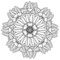 cirkelvormig patroon in de vorm van mandala voor henna, mehndi, tatoeage, decoratie. decoratief ornament in etnische oosterse stijl. kleurboek pagina. vector