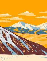 keystone skiresort in de winter gelegen in keystone colorado wpa poster art vector