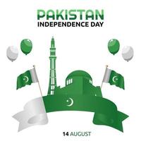 pakistaanse onafhankelijkheidsdag vectorillustratie vector