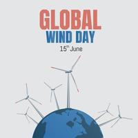 wereldwijde wind dag vector illustraton.